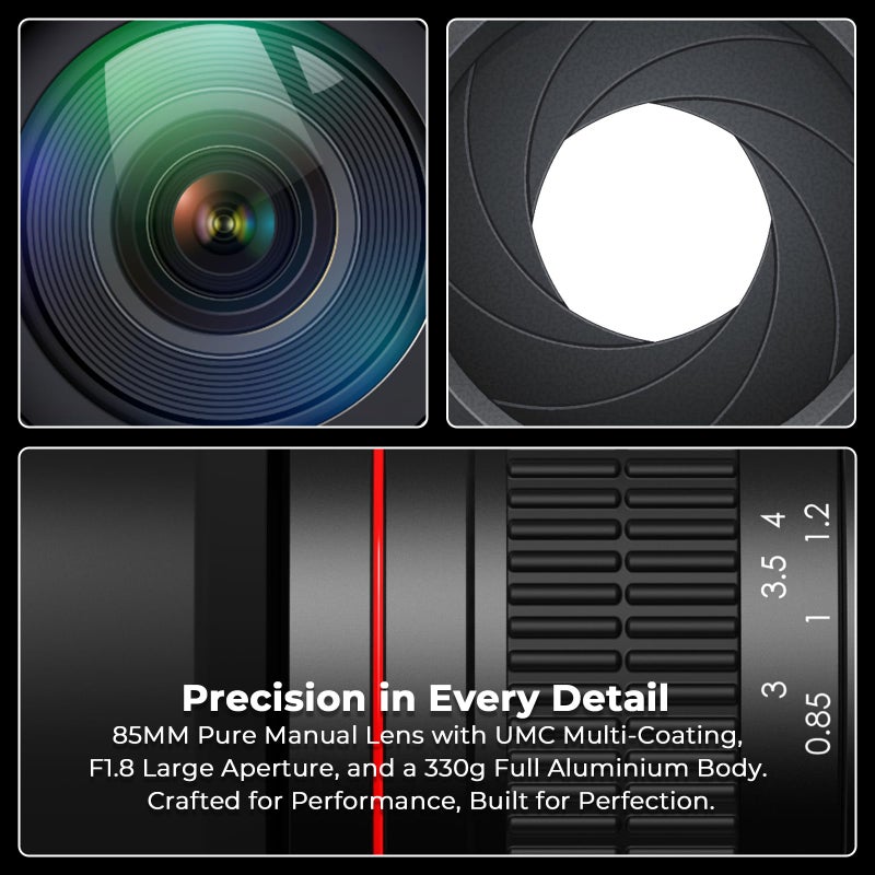 Lightdow E 85mm f1.8 Portrait Lens - MF for Sony a7 IV/a7 III/ZV-E10/a7R V/a7C II/a7R IV/a7S III/a1/a9 III/a6400/a6100/a9 II/a7 II/a6000/NEX-6/NEX-5/Alpha - Manual Focus Mirrorless Cameras Lenses(E Mount) - Image 4